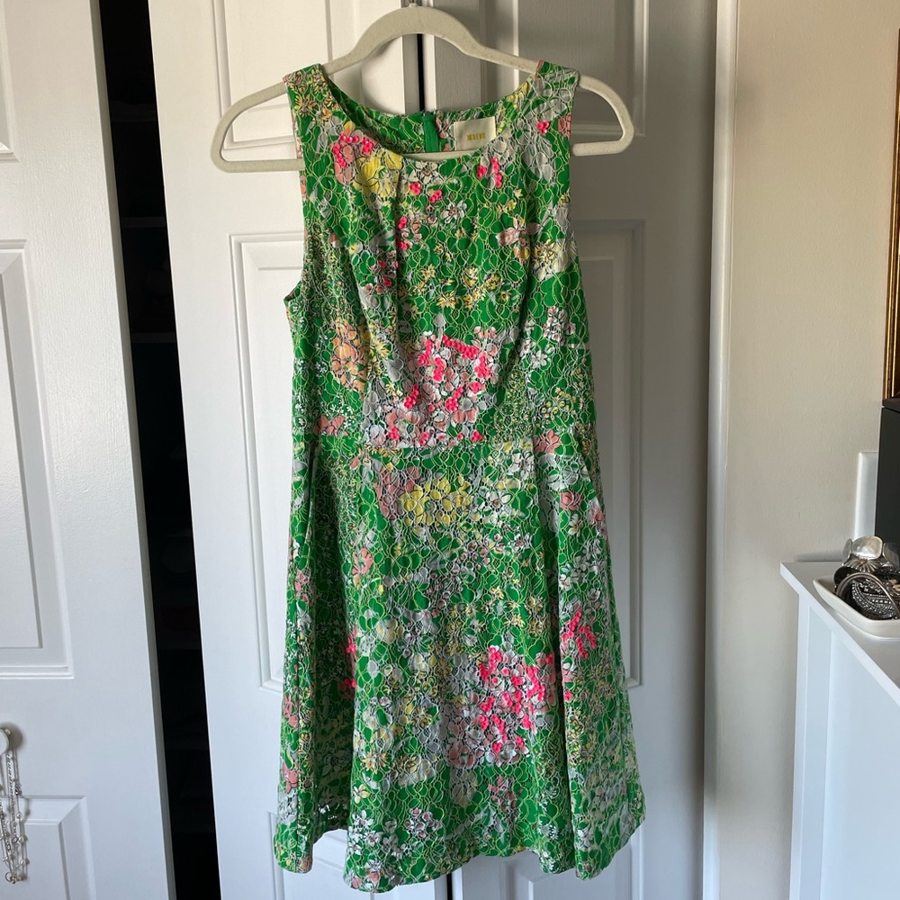 Colorful Floral Lace Overlay Dress - Maeve for Anthropologie